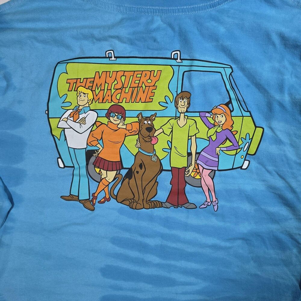 Scooby-Doo Mystery Machine Shirt Mens XL Blue Long Sleeve Graphic Tee Freeze - Picture 11 of 11